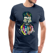 Charger l'image dans la galerie, Homme T-Shirt hipster skull Tête de mort crâne barbu barbe hypnotique - navy (6607196455091)
