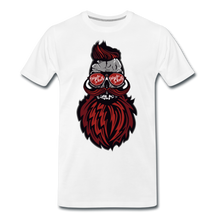 Charger l'image dans la galerie, Homme T-Shirt Tête de mort hipster skull crâne à barbe et moustache dominateur - white (6607209070771)