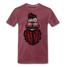 Charger l'image dans la galerie, Homme T-Shirt Tête de mort hipster skull crâne à barbe et moustache dominateur - heather burgundy (6607209070771)