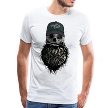 Charger l'image dans la galerie, Homme T-Shirt Tête de mort hipster skull crâne à barbe et casquette cap - white (6607872032947)