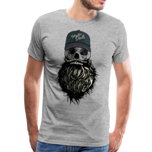 Charger l'image dans la galerie, Homme T-Shirt Tête de mort hipster skull crâne à barbe et casquette cap - heather grey (6607872032947)