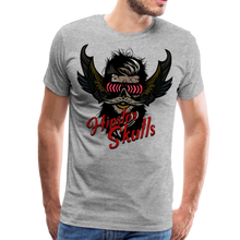 Charger l'image dans la galerie, Homme T-Shirt hipster skull Tête de mort barbe crâne moustache wings - heather grey (6608248832179)