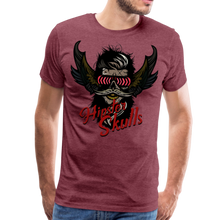 Charger l'image dans la galerie, Homme T-Shirt hipster skull Tête de mort barbe crâne moustache wings - heather burgundy (6608248832179)