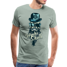 Charger l'image dans la galerie, Homme T-Shirt hipster skull barbe Tête de mort à moustache crâne elegant - steel green (6608460251315)