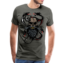 Charger l'image dans la galerie, Homme T-Shirt Tête de mort dragon tribal hipster skull crâne à barbe caïd - asphalt (6610333368499)