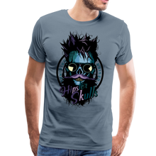 Charger l'image dans la galerie, Homme T-Shirt hipster skull Tête de mort barbe et moustache crâne lunette ronde suprême - steel blue (6610847137971)