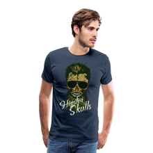 Charger l'image dans la galerie, Homme T-Shirt hipster skull barbu Tête de mort moustachu crâne gouverneur - navy (6610853757107)