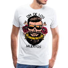 Charger l'image dans la galerie, Homme T-Shirt Tête de mort mexicaine crâne hipster skull rose dia de los - white (6610903007411)
