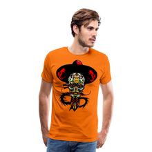 Charger l'image dans la galerie, Homme T-Shirt hipster skull Tête de mort mexicaine chapeau et dragon tribal crâne somptueux - orange (6610953404595)