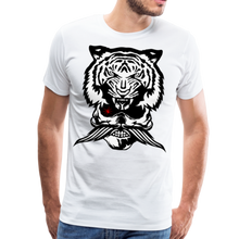 Charger l'image dans la galerie, Homme T-Shirt Tête de mort moustachu crâne hipster skull tigre - white (6611940901043)