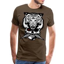 Charger l'image dans la galerie, Homme T-Shirt Tête de mort moustachu crâne hipster skull tigre - noble brown (6611940901043)