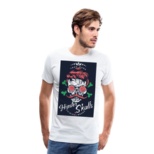 Charger l'image dans la galerie, Homme T-Shirt Tête de mort lunettes ronde crâne hipster skull moustache os - white (6611964494003)