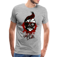 Charger l'image dans la galerie, Homme T-Shirt Tête de mort punk crâne hipster skull moustachu anarchie rébellion - heather grey (6611990839475)