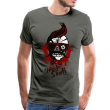 Charger l'image dans la galerie, Homme T-Shirt Tête de mort punk crâne hipster skull moustachu anarchie rébellion - asphalt (6611990839475)