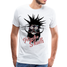 Charger l'image dans la galerie, Homme T-Shirt hipster skull barbe et moustache Tête de mort punk crâne captivant - white (6612033142963)