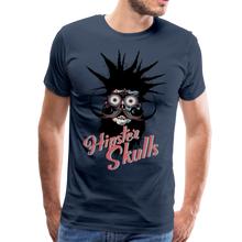 Charger l'image dans la galerie, Homme T-Shirt hipster skull barbe et moustache Tête de mort punk crâne captivant - navy (6612033142963)