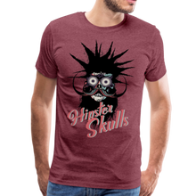 Charger l'image dans la galerie, Homme T-Shirt hipster skull barbe et moustache Tête de mort punk crâne captivant - heather burgundy (6612033142963)