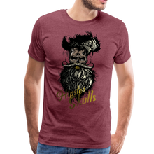 Charger l'image dans la galerie, Homme T-Shirt Tête de mort hipster skull barbe et moustache crâne stars exa - heather burgundy (6612038877363)