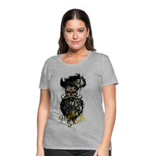 Charger l'image dans la galerie, Femme T-Shirt Tête de mort hipster skull barbe et moustache crâne stars exa - heather grey (6617829212339)