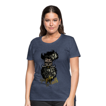 Charger l'image dans la galerie, Femme T-Shirt Tête de mort hipster skull barbe et moustache crâne stars exa - heather blue (6617829212339)