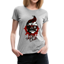 Charger l'image dans la galerie, Femme T-Shirt Tête de mort punk crâne hipster skull moustachu anarchie rébellion - heather grey (6617831964851)