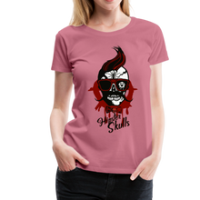 Charger l'image dans la galerie, Femme T-Shirt Tête de mort punk crâne hipster skull moustachu anarchie rébellion - mauve (6617831964851)