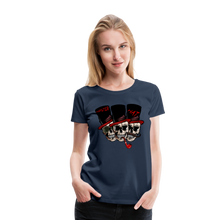 Charger l'image dans la galerie, Femme T-Shirt Tête de mort moustache fume pipe crâne hipster skull Esprit - navy (6617838813363)