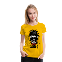 Charger l'image dans la galerie, Femme T-Shirt hipster skull Tête de mort crâne moustache trust - sun yellow (6618269548723)
