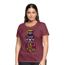 Charger l'image dans la galerie, Femme T-Shirt crâne hipster skull Tête de mort barbu moustache et barbe chapeau multicolore - heather burgundy (6618568720563)