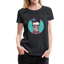 Charger l'image dans la galerie, Femme T-Shirt hipster skull Tête de mort crâne chic et noeud papillon - black (6618578419891)
