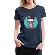 Charger l'image dans la galerie, Femme T-Shirt hipster skull Tête de mort crâne chic et noeud papillon - navy (6618578419891)