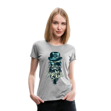 Charger l'image dans la galerie, Femme T-Shirt hipster skull barbe Tête de mort à moustache crâne elegant - heather grey (6618585268403)