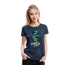 Charger l'image dans la galerie, Femme T-Shirt hipster skull barbe Tête de mort à moustache crâne elegant - navy (6618585268403)
