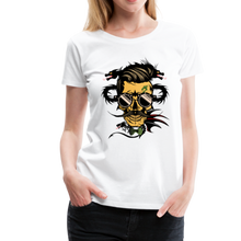 Charger l'image dans la galerie, Femme T-Shirt hipster skull dragon tribal Tête de mort crâne lunettes ronde tatouage - white (6621443817651)