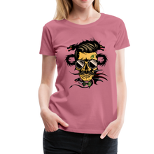 Charger l'image dans la galerie, Femme T-Shirt hipster skull dragon tribal Tête de mort crâne lunettes ronde tatouage - mauve (6621443817651)