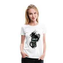 Charger l'image dans la galerie, Femme T-Shirt Tête de mort dragon tribal crâne hipster skull demon - white (6621445718195)