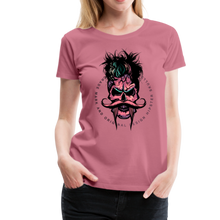 Charger l'image dans la galerie, Femme T-Shirt hipster skull moustache Tête de mort barbiche crâne renegade - mauve (6627032596659)