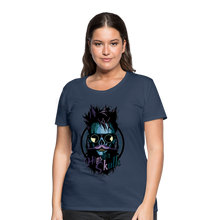 Charger l'image dans la galerie, Femme T-Shirt hipster skull Tête de mort barbe et moustache crâne lunette ronde suprême - navy (6627054125235)