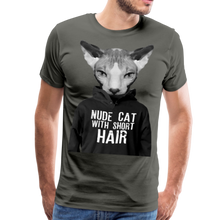 Charger l'image dans la galerie, Homme T-Shirt Hipster chat nude cat with short hair - asphalt (6629295063219)