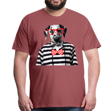 Charger l'image dans la galerie, Homme T-Shirt Hipster Dalmatien chien noeud papillon chic - washed burgundy (6629304139955)