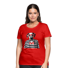 Charger l'image dans la galerie, Femme T-Shirt Hipster Dalmatien chien noeud papillon chic - red (6629308956851)