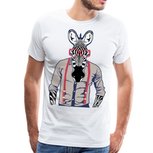 Charger l'image dans la galerie, Homme T-Shirt hipster zèbre à lunette et chemise bretelle - blanc (6633829531827)
