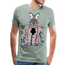 Charger l'image dans la galerie, Homme T-Shirt hipster zèbre à lunette et chemise bretelle - vert-de-gris (6633829531827)