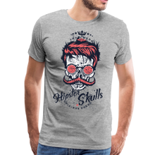 Charger l'image dans la galerie, Homme T-Shirt hipster skull Tête de mort moustache crâne lunette ronde sophisme - gris chiné (6642122227891)