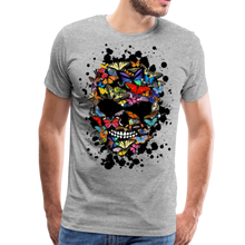 Charger l'image dans la galerie, Homme T-Shirt Tête de mort papillons crâne skull butterfly - gris chiné (6651584774323)