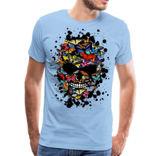 Charger l'image dans la galerie, Homme T-Shirt Tête de mort papillons crâne skull butterfly - ciel (6651584774323)