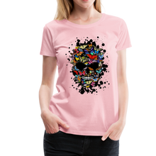 Charger l'image dans la galerie, Femme T-Shirt Tête de mort papillons crâne skull butterfly - rose liberty (6651706048691)