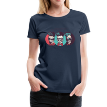 Charger l'image dans la galerie, Femme T-Shirt Tête de mort hipster skull crâne lunette et noeud papillon modern - bleu marine (6664988197043)