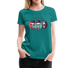 Charger l'image dans la galerie, Femme T-Shirt Tête de mort hipster skull crâne lunette et noeud papillon modern - bleu diva (6664988197043)