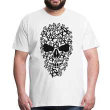 Charger l'image dans la galerie, Homme T-Shirt tête de mort symbole anarchie - blanc (6677882798259)